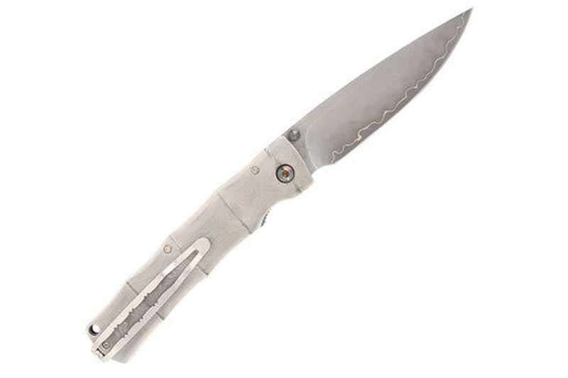 Mcusta MC-202G Shinra Maxima Takeri SPG2 San Mai Damascus Handle 4.5" Folding knife - Tokushu Knife