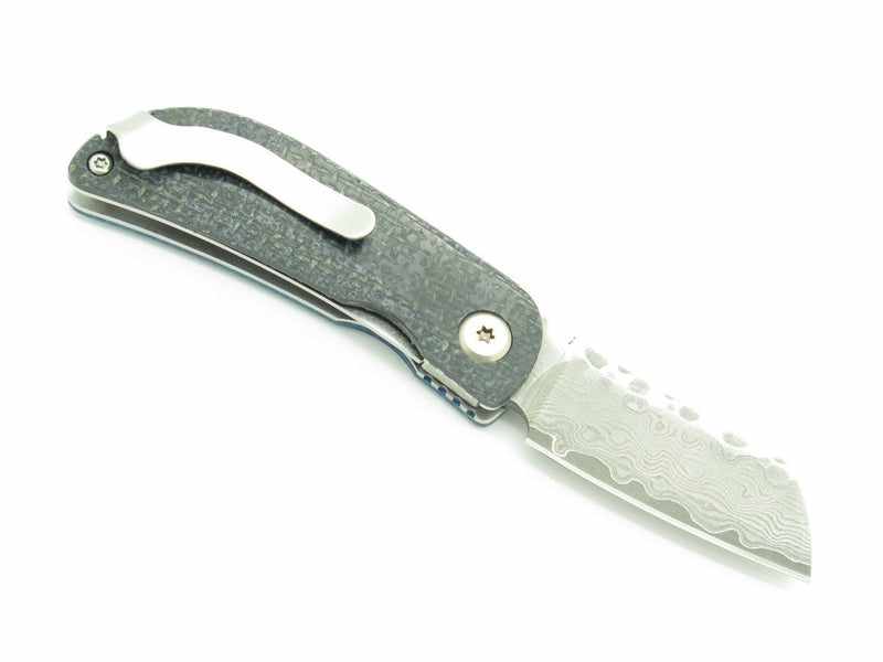 Mcusta MC-212D Petit VG-10 Core Damascus Blue/Black Micarta 2.75" Folding Knife - Tokushu Knife