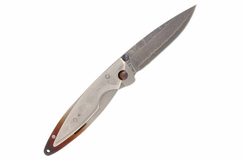 Mcusta MC-31D Shinra Kasumi VG-10 Core Damascus Blade Damascus Handle 3.75" Folding Knife - Tokushu Knife