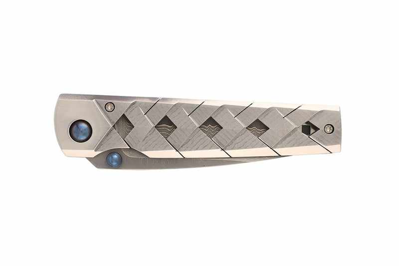 Mcusta MC-37D Shinra Katana VG-10 Core Damascus Blade Damascus Handle 3.56" Folding Knife - Tokushu Knife
