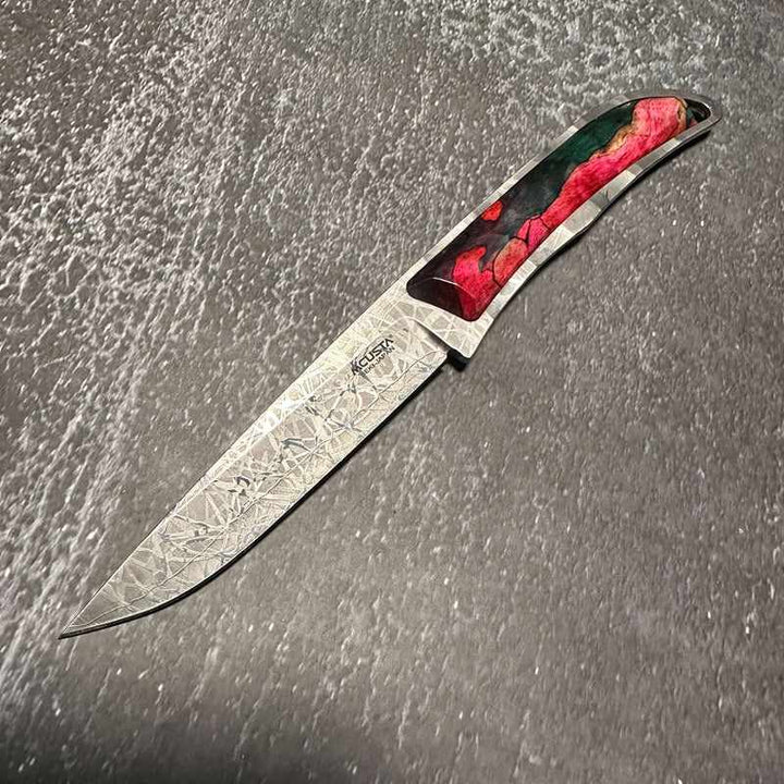 Mcusta Platinum Label Custom VG-10 Core Wood Handle 7.125" Fixed Blade Knife - Tokushu Knife