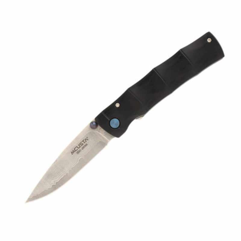 Mcusta Shinra Emotion Take VG-10 Core Damascus Black Pakkawood 3.75" Folding Knife - Tokushu Knife