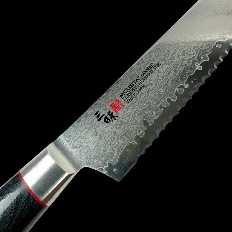 Mcusta Zanmai Classic Pro VG-10 Core Damascus 230mm Kitchen Cutlery Bread Knife - Tokushu Knife