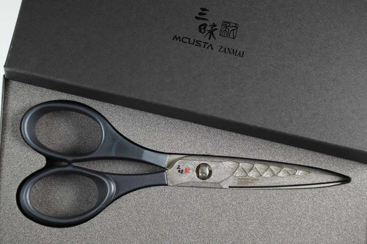 Mcusta Zanmai Tactical Scissors VG-10 Core Damascus Kitchen Shears - Tokushu Knife