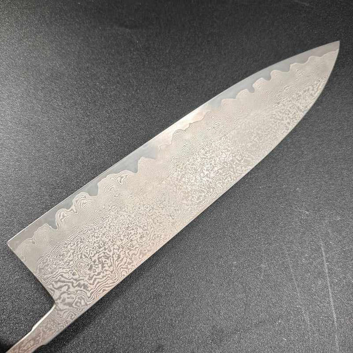 Miyazaki Kajiya Damascus Ginsan 240mm Gyuto (No handle) - Tokushu Knife