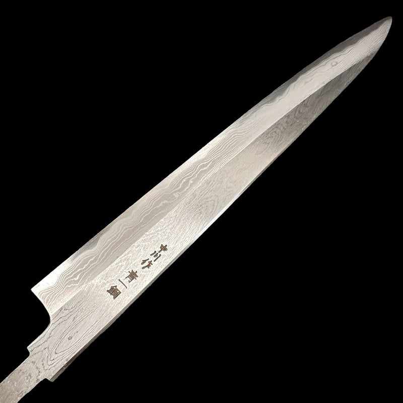 NAKAGAWA X MORIHIRO Blue #1 Damascus 240mm Sujihiki (no handle) - Tokushu Knife