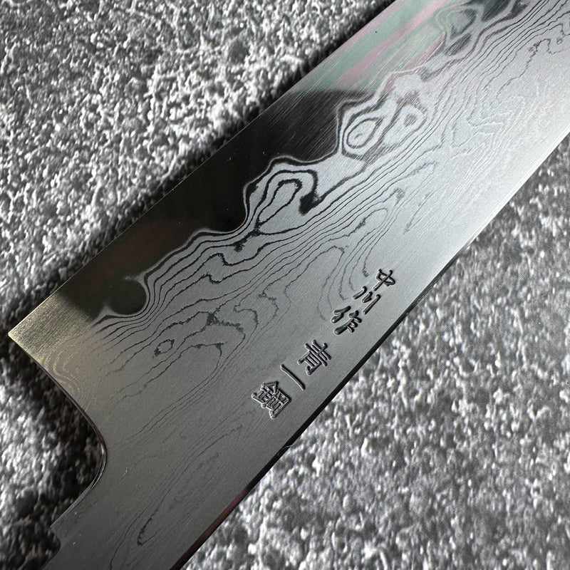 NAKAGAWA X MYOJIN Blue #1 Damascus Kiritsuke Gyuto 210mm (no handle) - Tokushu Knife