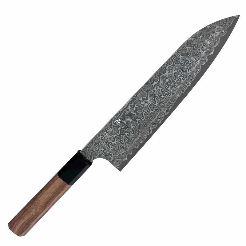 NIGARA ANMON Kurozome Damascus SG2 210mm Gyuto Tokushu Knife.