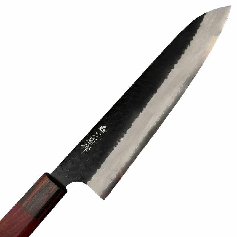 NIGARA HAMONO SG2 Kurouchi Tsuchime Gyuto 240mm Rosewood Handle - Tokushu Knife