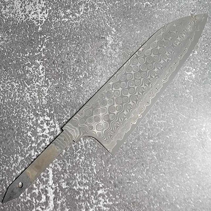 Nigara Kurozome Damascus 180mm SG2 Santoku No Handle Tokushu Knife.