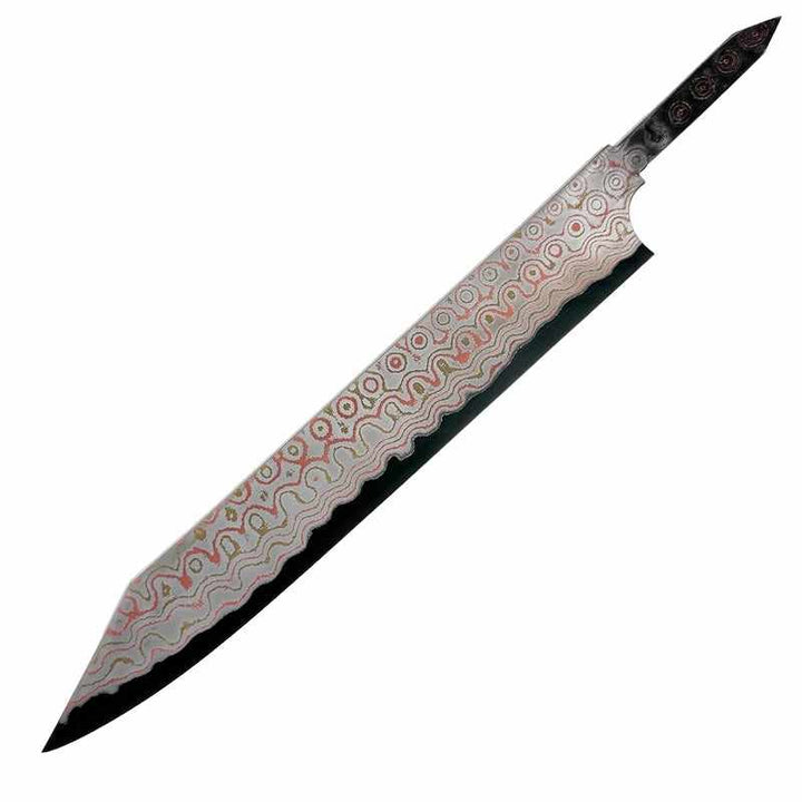 Nigara Kurozome Migaki Rainbow Damascus Aogami #2 255mm Kiritsuke Sujihiki No Handle - Tokushu Knife