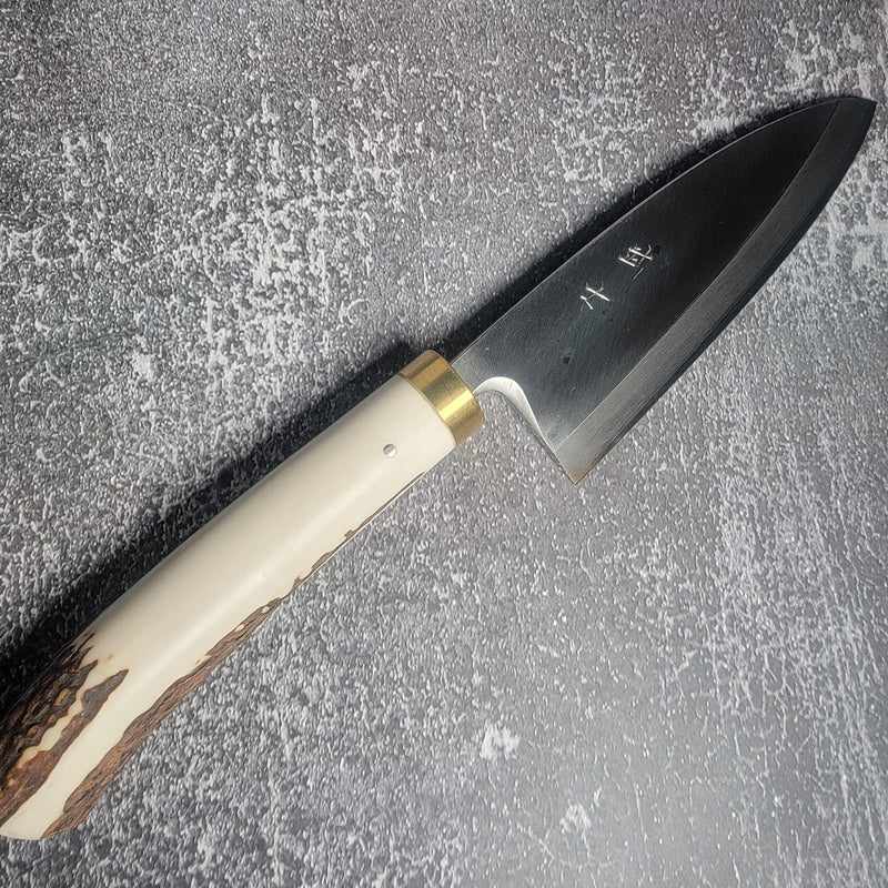 Saji Ginsan 150mm Deba Deer Horn Handle Tokushu Knife.
