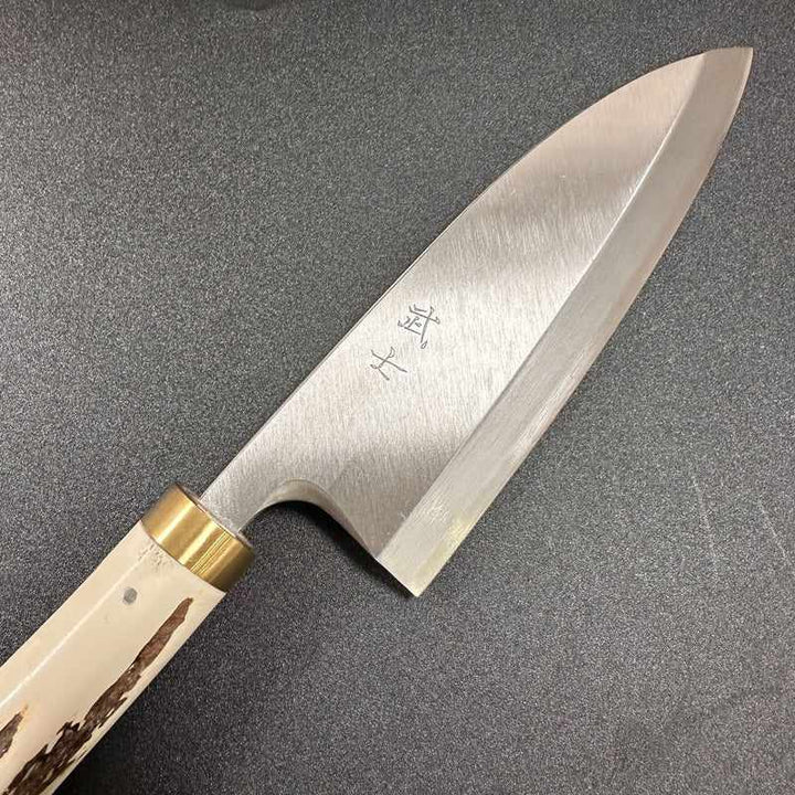Saji Ginsan 165mm Deba Deer Horn Handle - Tokushu Knife