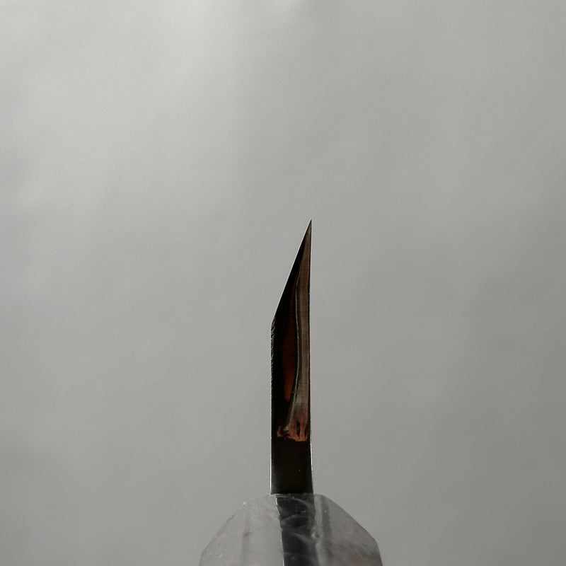 Sakai Takayuki Hienn Series by Itsuo Doi Blue #2 Hammer Forged Ni Mai Kengata-Deba 180mm with Saya Sheath - Tokushu Knife