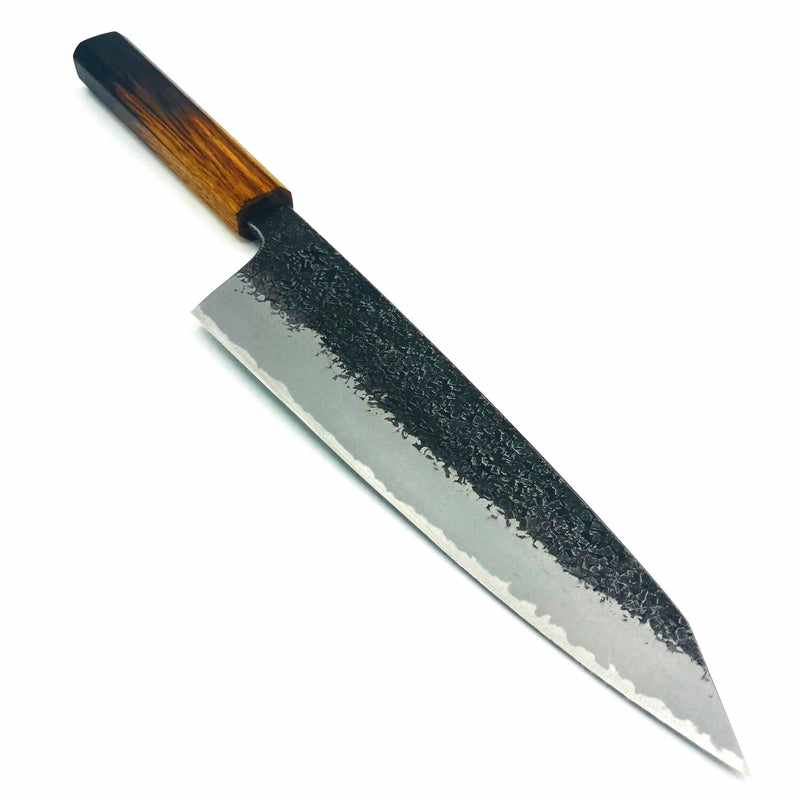 Sakai Takayuki Itsuo Doi Guren Aogami #2 225mm Gyuto With Burnt Oak Wa Handle Tokushu Knife.