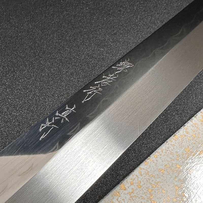 Sakai Takayuki Mirrored Honyaki Water-Quenched Kiritsuke-Yanagiba 300mm SHINUCHI with Saya Sheath - Tokushu Knife