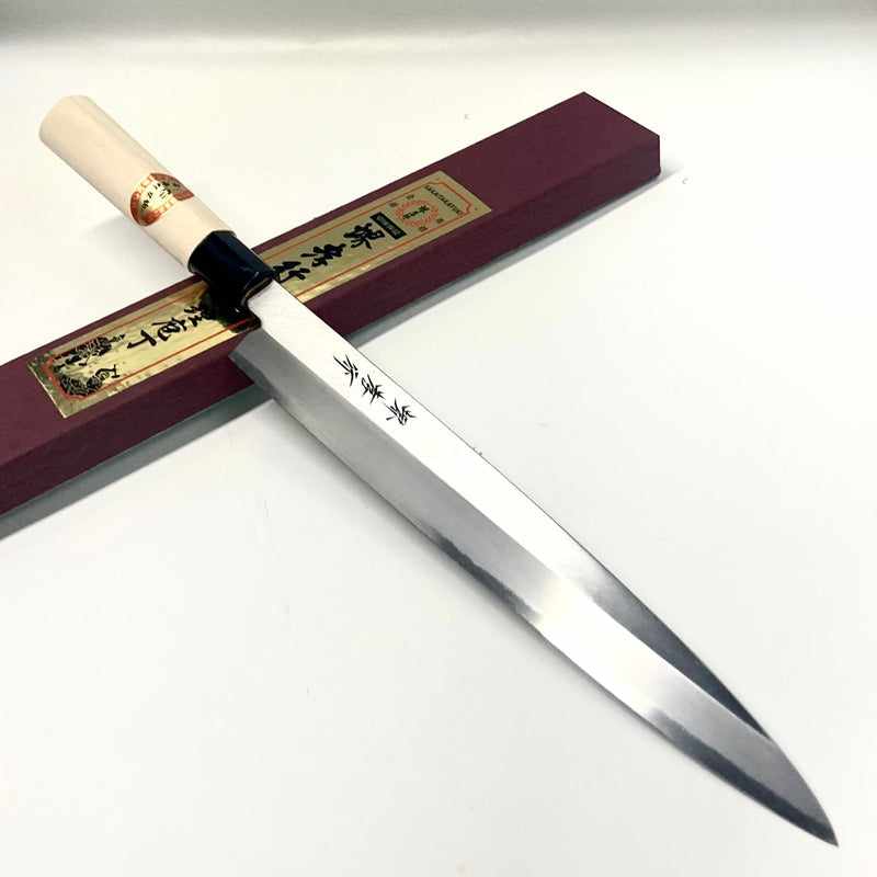 Sakai Takayuki White #3 Kasumi 270mm Yanigiba with Magnolia Wa Handle Tokushu Knife.
