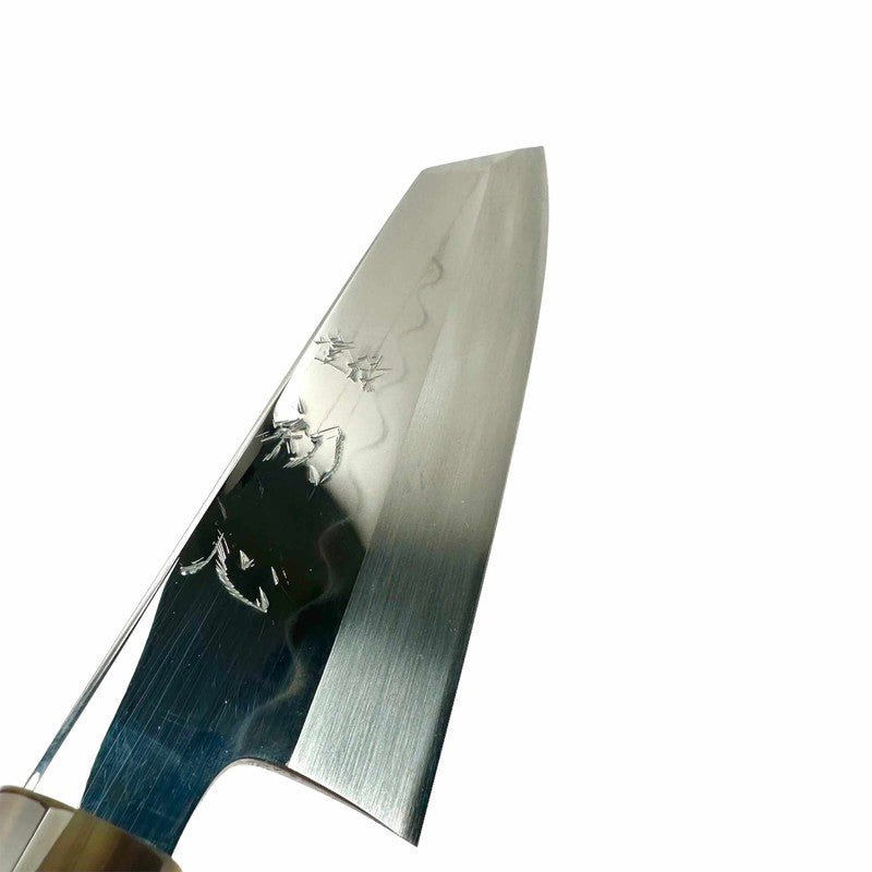 Satoshi Nakagawa White #3 Honyaki Bunka 180mm Ebony White Handle - Tokushu Knife