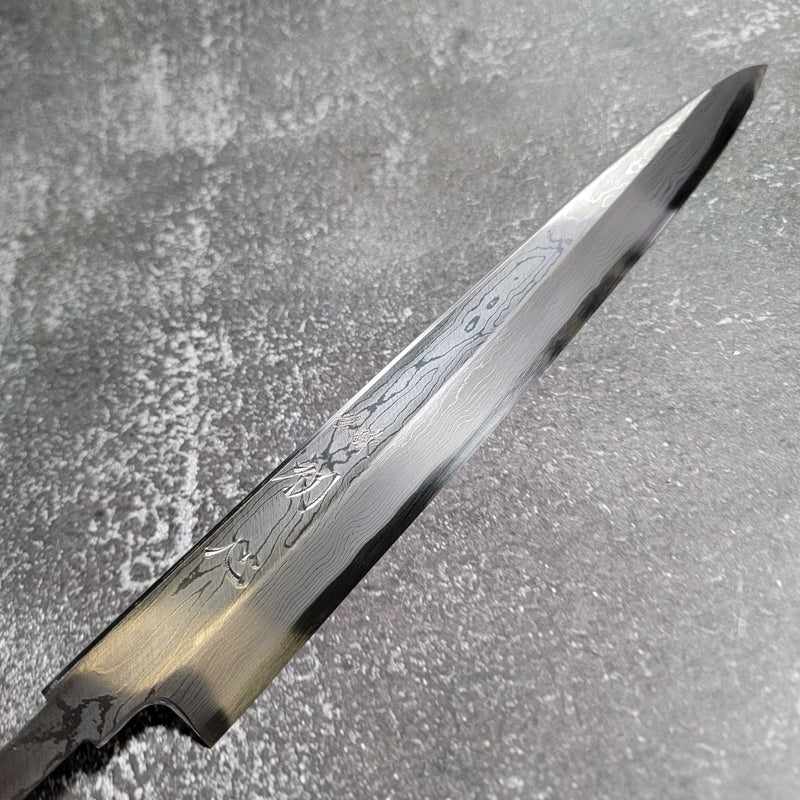SATOSHI NAKAGWA Damascus Blue #1 Yanagiba 270mm (no handle) - Tokushu Knife