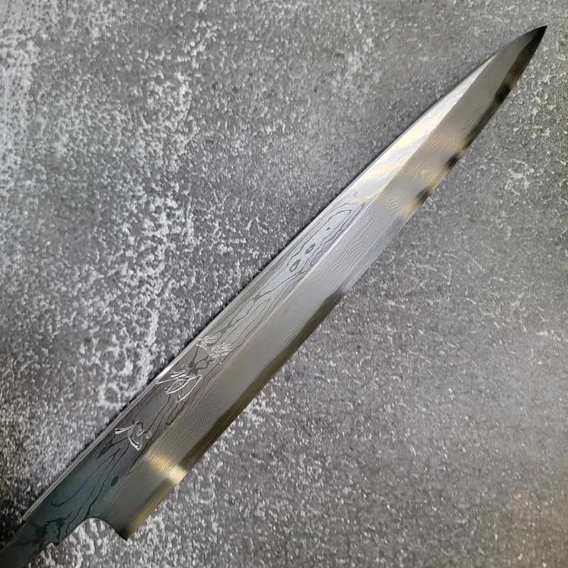 SATOSHI NAKAGWA Damascus Blue #1 Yanagiba 270mm (no handle) - Tokushu Knife