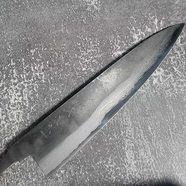 Shigeki Tanaka Aogami #2 Kurochi Damascus 240mm Gyuto No Handle Tokushu Knife.