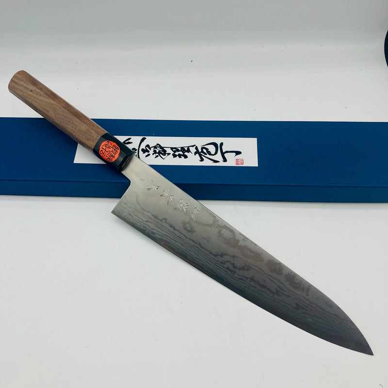 Shigeki Tanaka VG10 Damascus 240mm Gyuto with Wa Handle Tokushu Knife.