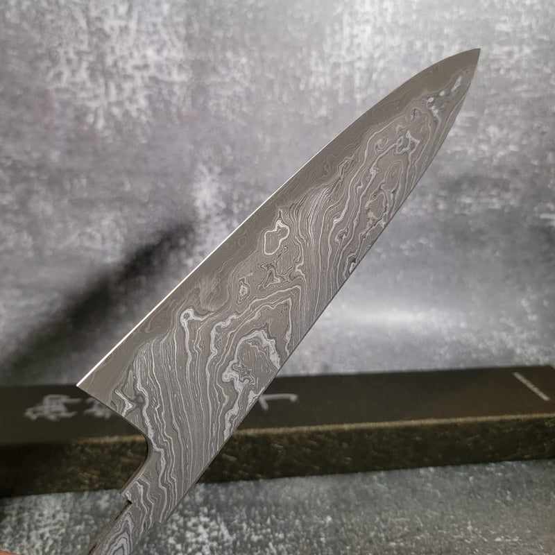 Shoichi Hashimoto Yuuzan White #2 / Blue #2 Damascus 210mm Gyuto x Myojin Sharpened  BLADE ONLY Only one in existence Tokushu Knife.