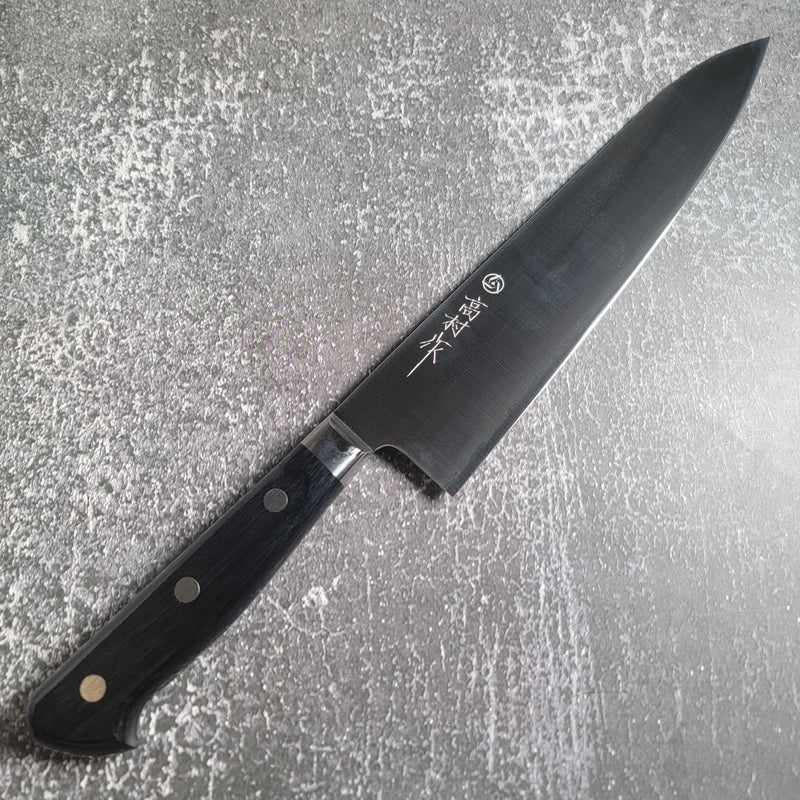Takamura VG-10 Migaki 210mm Gyuto with Black Western Handle - Tokushu Knife