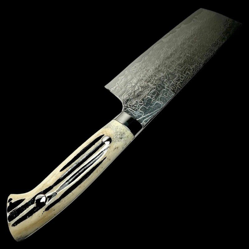 Takeshi Saji SG2 Diamond 170mm Nakiri with Cow Horn Handle - Tokushu Knife