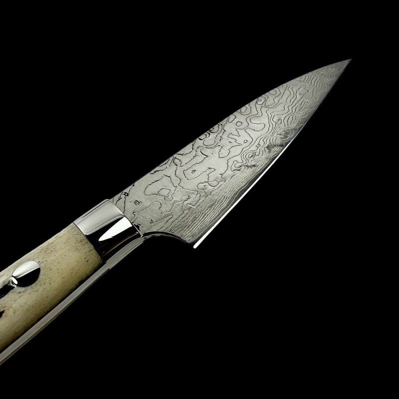 Takeshi Saji SG2 Diamond Petty 90mm with Cow Horn Handle - Tokushu Knife