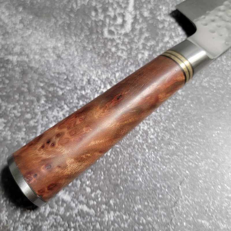 Takeshi Saji SG2 Tsuchime 210mm Gyuto with Chinese Quince Wood Handle Tokushu Knife.