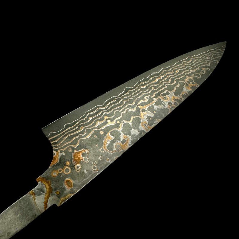 Takeshi Saji VG-10 Gold Damascus Petty 130mm No Handle - Tokushu Knife