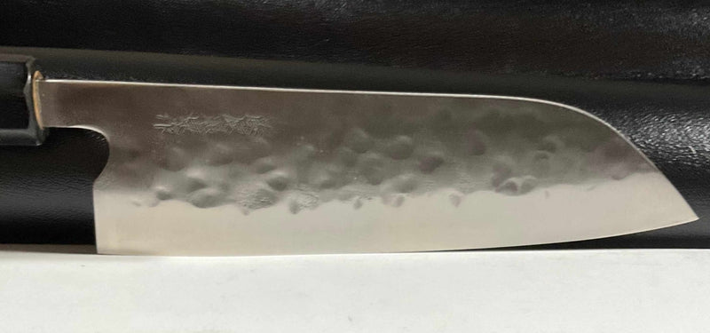 Teruyasu Fujiwara Maboroshi Stainless Clad White #1 180mm Santoku / Bunka  with Octogonal Ho and Buffalo Horn Wa Handle Tokushu Knife.