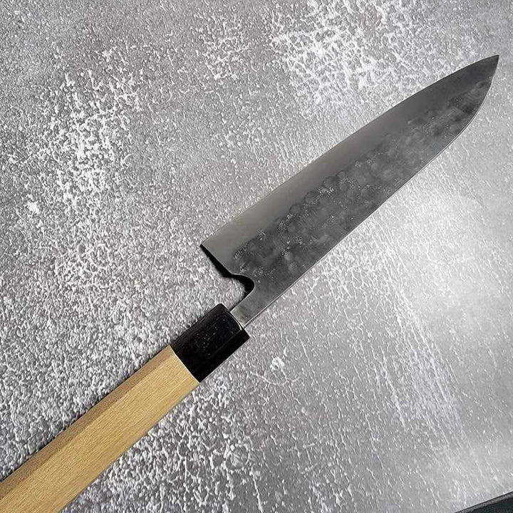 Teruyasu Fujiwara Maboroshi Stainless Clad White #1 Tsuchime 210mm Gyuto wa Handle Tokushu Knife.