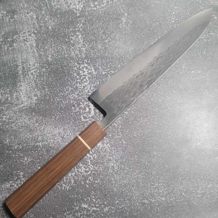 Tokushu Knife SLD 240mm Gyuto with Walnut Wa Handle Made by Sanjo Craftsman - Tokushu Knife