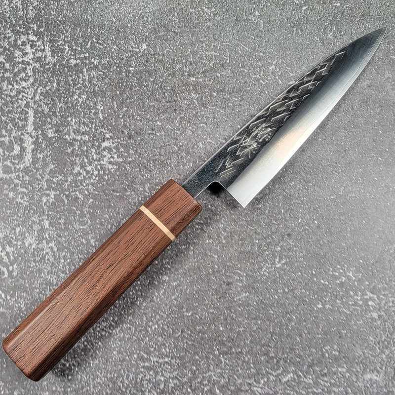 Tokushu Knife Tsuchime SLD 135mm Petty with Sanjo made Walnut Wa Handle Tokushu Knife.