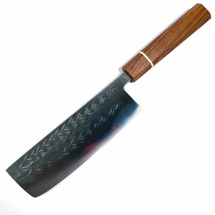 Tokushu Knife Tsuchime SLD 165mm Nakiri - Walnut Wa Handle Handmade in Japan - Tokushu Knife