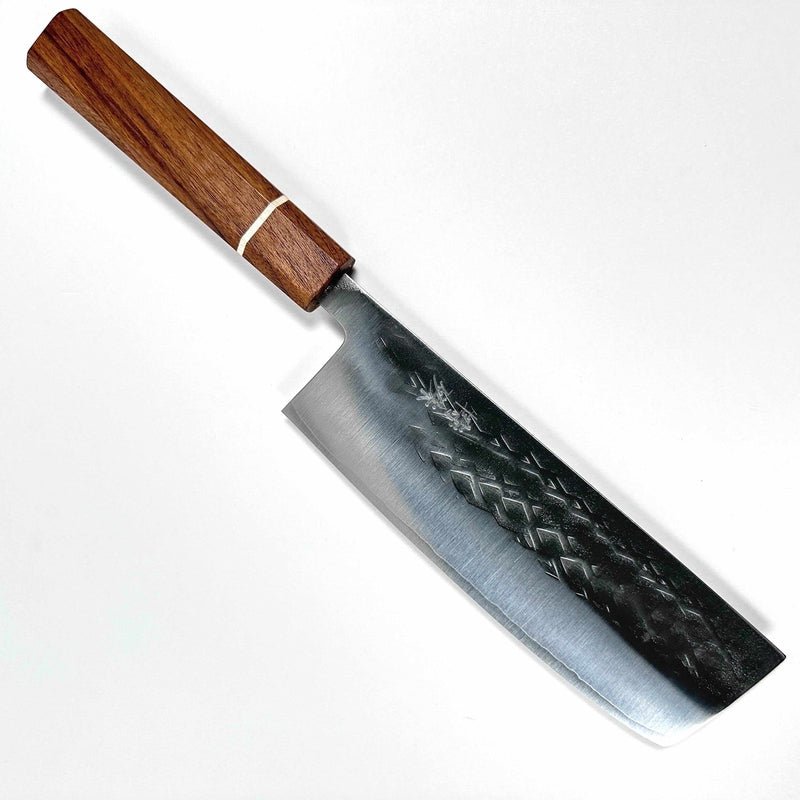 Tokushu Knife Tsuchime SLD 165mm Nakiri - Walnut Wa Handle Handmade in Japan - Tokushu Knife