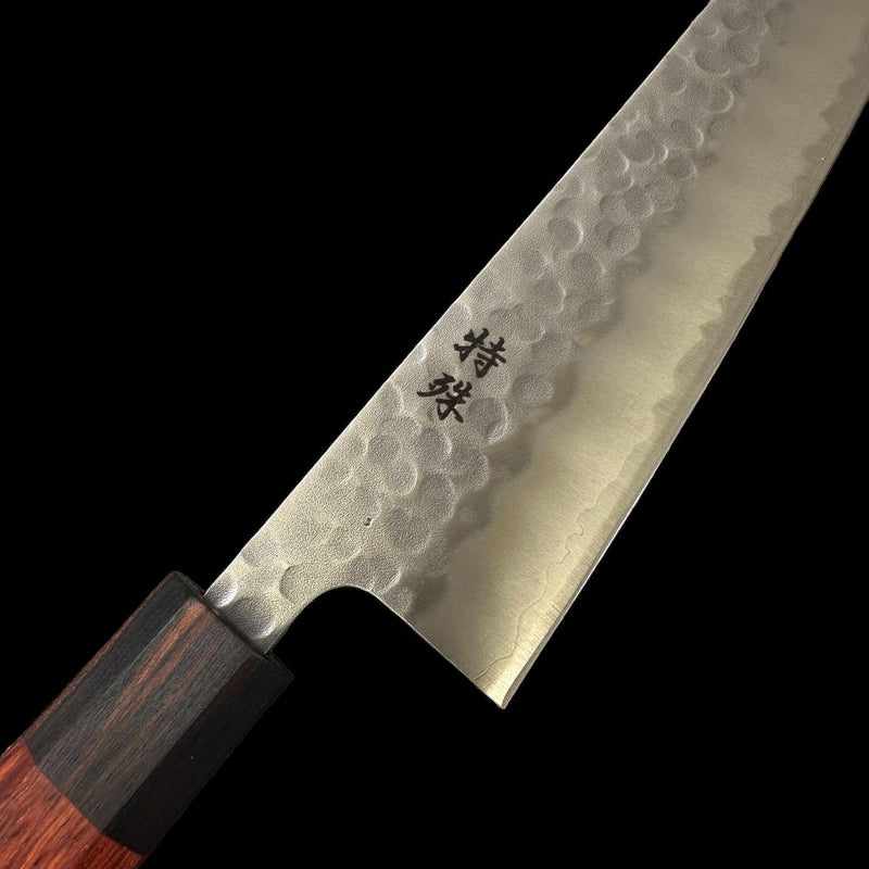 TOKUSHU KNIFE White #2 Stainless Clad Tsuchime Gyuto 210mm with Rosewood wa Handle - Tokushu Knife