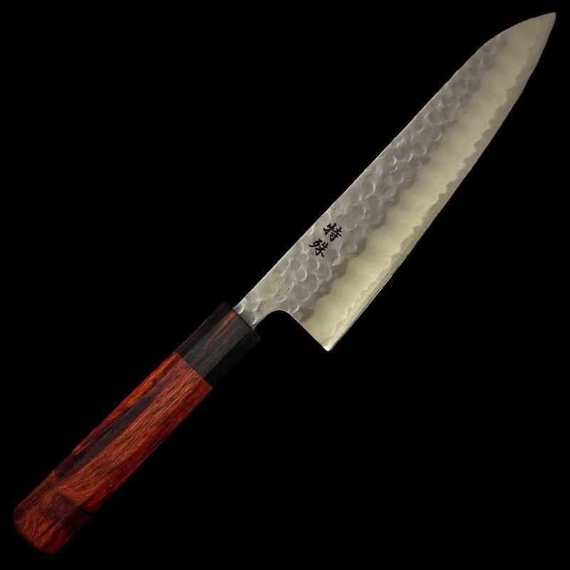 TOKUSHU KNIFE White #2 Stainless Clad Tsuchime Gyuto 210mm with Rosewood wa Handle - Tokushu Knife
