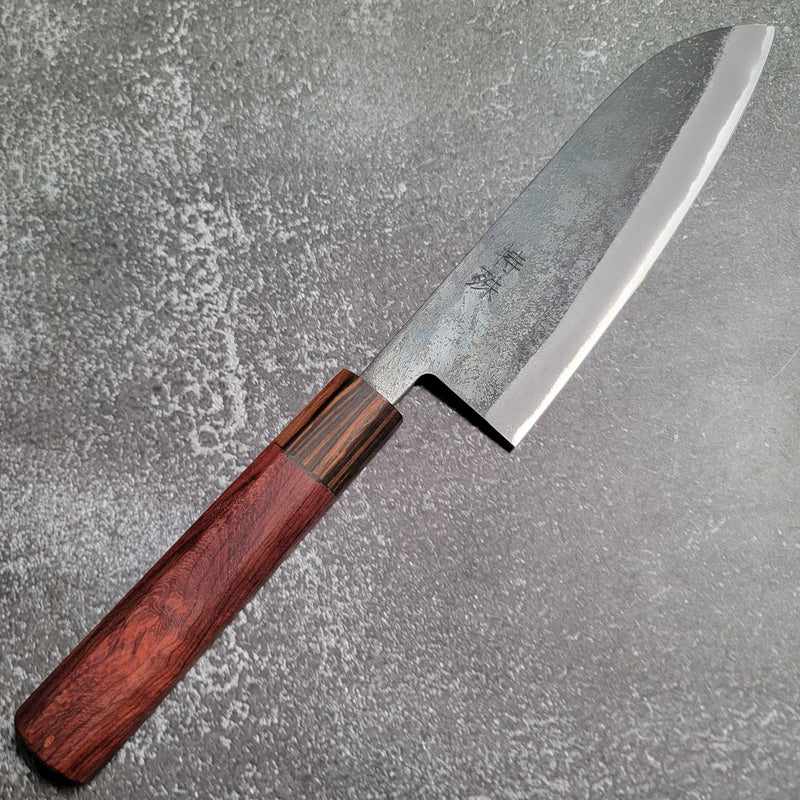 Tokushu Rosewood Series 165mm White #2 Kurouchi Japanese Santoku Knife Tokushu Knife.