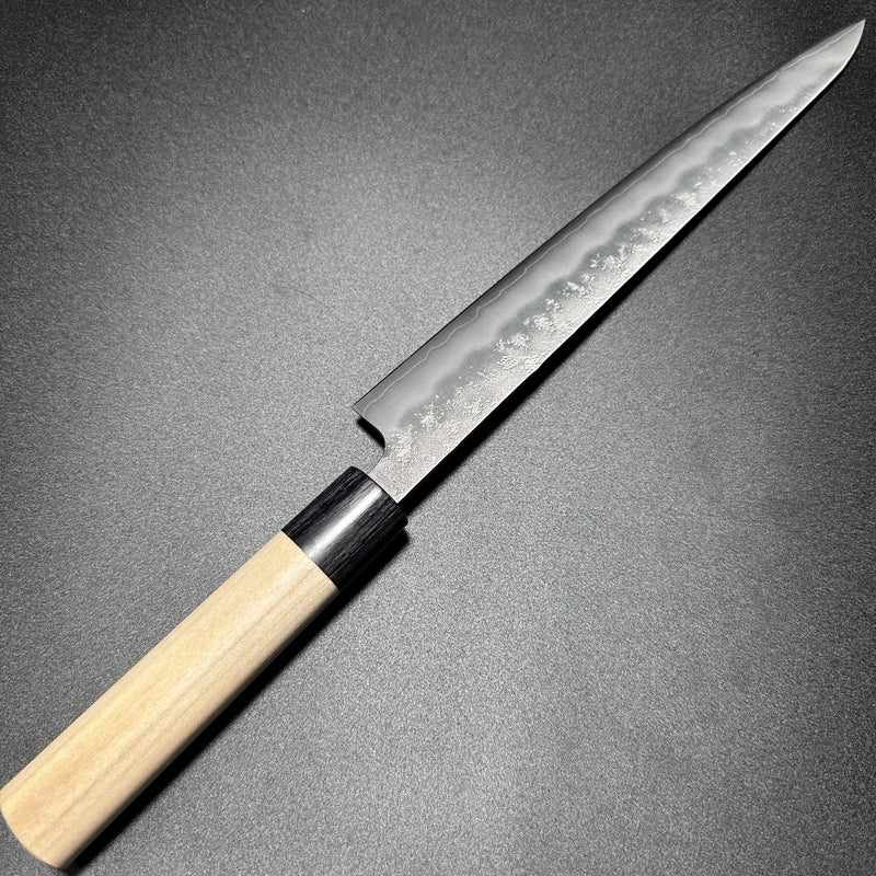Tsunehisa Ginsan #3 Nashiji 240mm Sujihiki with Magnolia Circle Wa Handle - Tokushu Knife