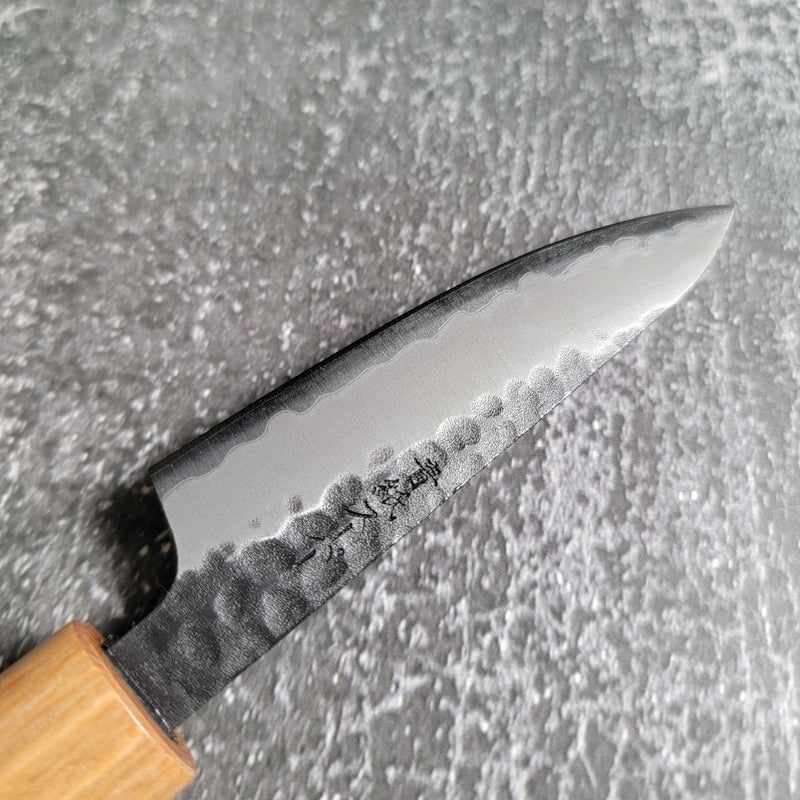 Tsunehisa Stainless Clad As Tsuchime Kurouchi 80mm Petty with Rosewood and White Wa Handle - Tokushu Knife