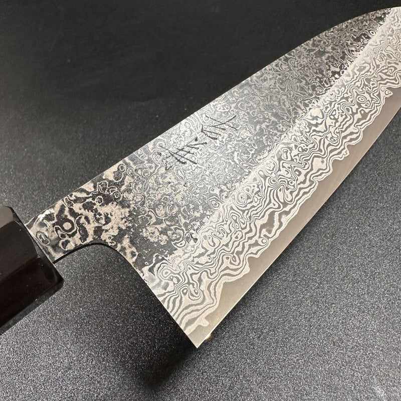YOSHIKANE HAMONO SLD Black Damascus 170mm Santoku - Superior Japanese Craftsmanship | Tokushu Knife - Tokushu Knife