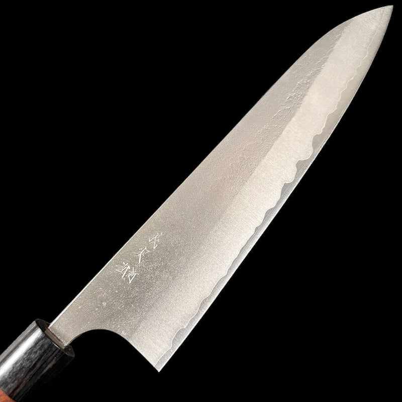 Yoshimi Kato Aogami Super Nashiji 240mm Gyuto Rosewood Round Handle - Tokushu Knife