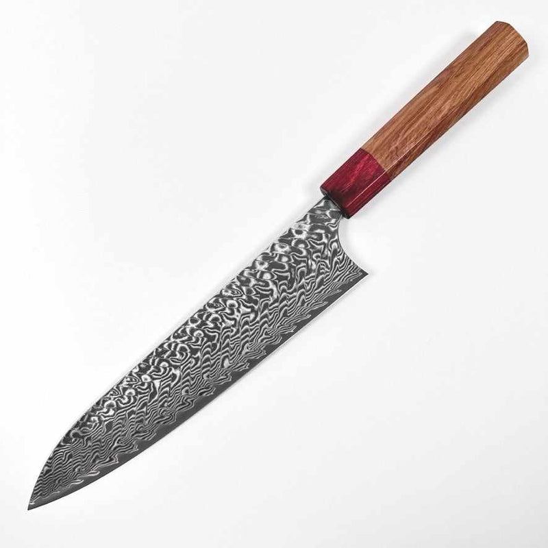 Yoshimi Kato SG2 Black Damascus 210mm Rosewood Handle - Tokushu Knife