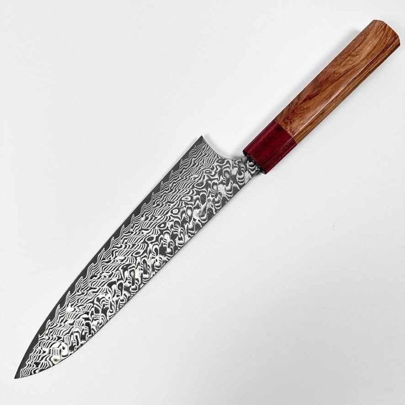 Yoshimi Kato SG2 Black Damascus 210mm Rosewood Handle - Tokushu Knife